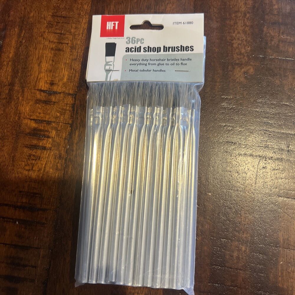 Horsehair Bristle Acid Shop Brushes 1/2" 36 Piece